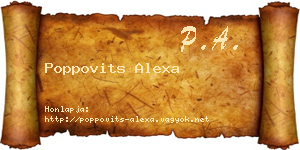 Poppovits Alexa névjegykártya